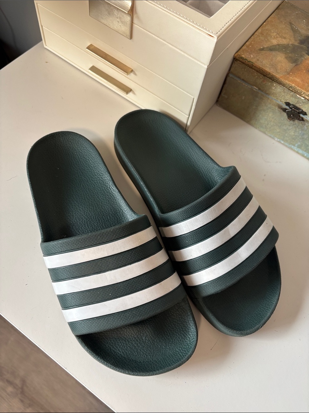 Adidas Green Slides